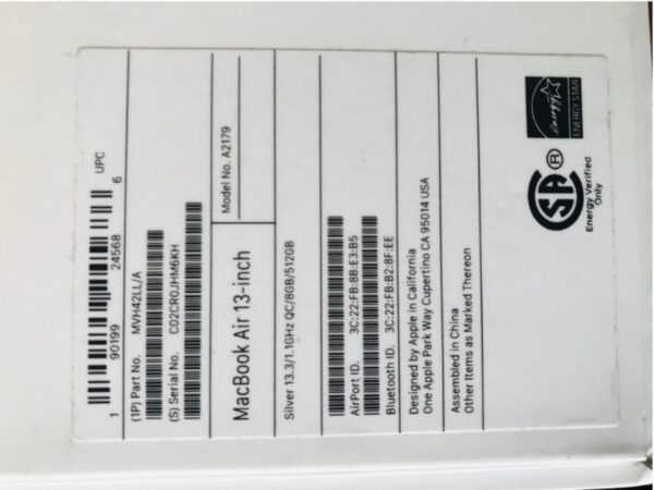 APPLE MACBOOK AIR BRAND NEW A2179 i5 8GB 512SSD - Image 3